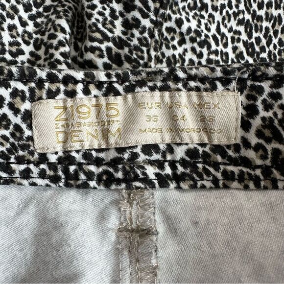 Zara Basic Denim Z1975 Leopard Skinny Jeans, Size 4 - Picture 9 of 12